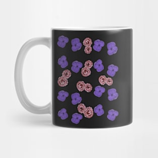 Painted purple flowers and roses Mug